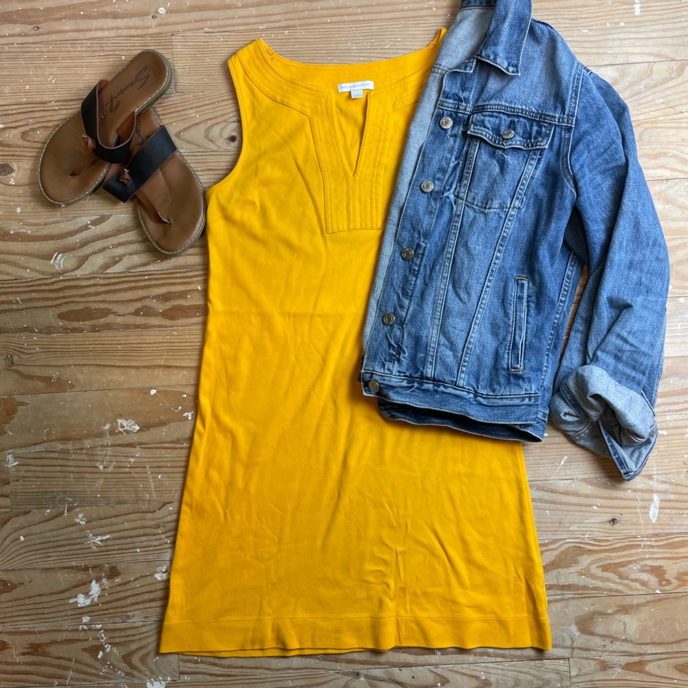 Yellow New York & Co. Casual Cotton Dress